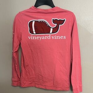 Vineyard Vines Coral Whale Long Sleeve Tee